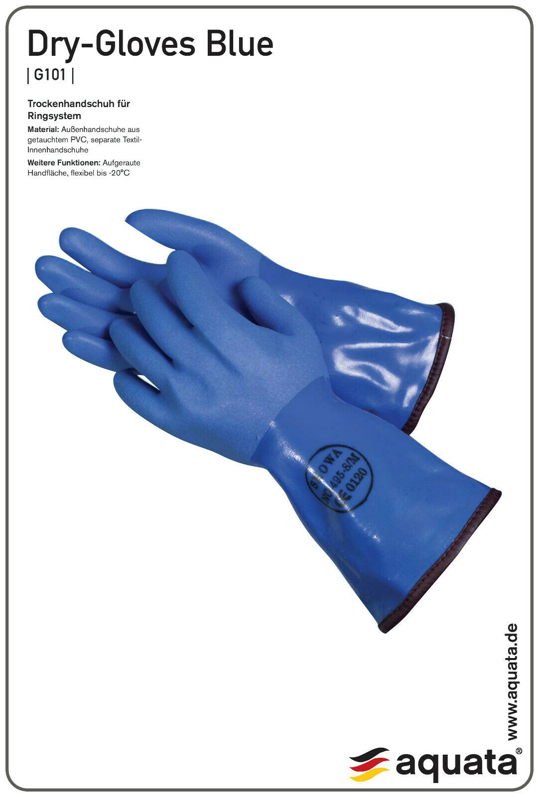 Trockentauchhandschuh blau mit Innenhandschuh